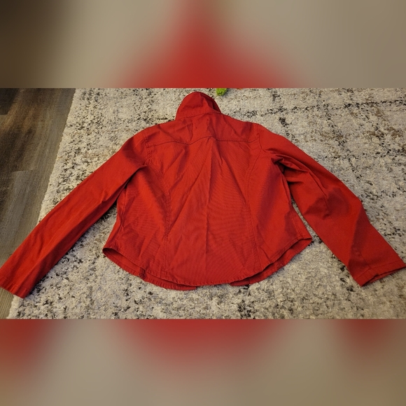 FDJ French Dressing Womens Red Button Up Long Sleeve Shirt Red - Picture 5 of 5